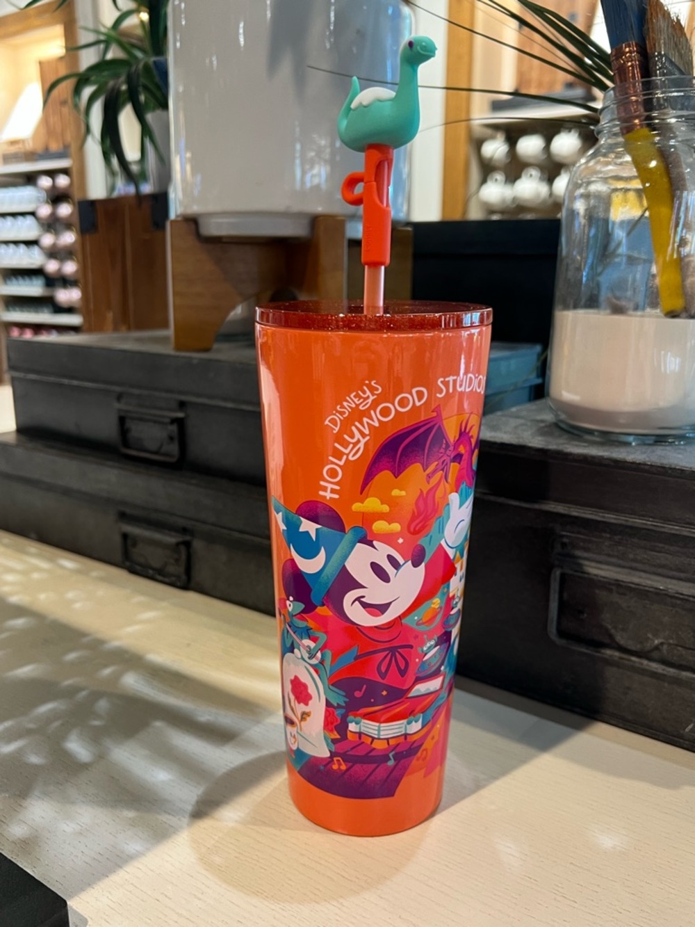 2026 Disney Starbucks Hollywood Sorcerer Mickey With Gertie Straw Topper Tumbler